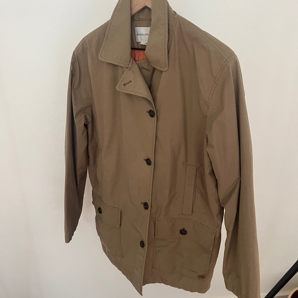 Evan Picone Jackets & Blazers - Vintage Tan Jackets with Front Buttons and Orange Quilted Liner